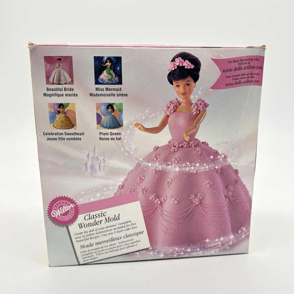 Vtg 2001 Classic Wonder Mold Fashion Doll Cake Kit Wilton With Barbie
